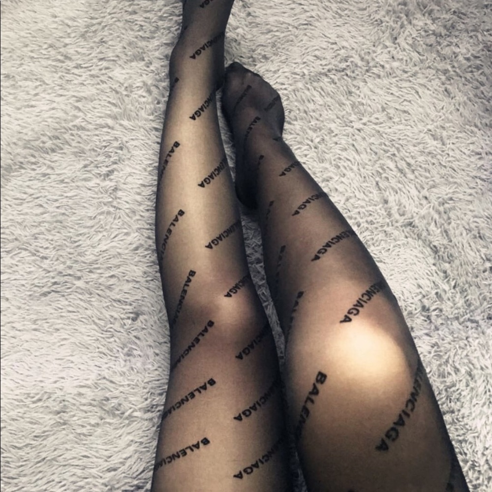 logo printed tights stockings Small NWOT